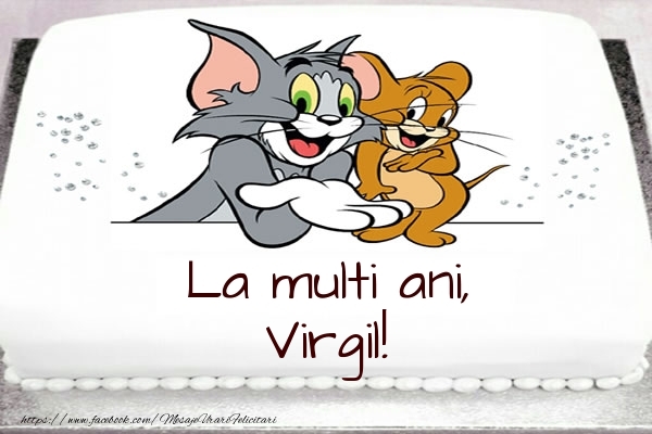 Felicitari pentru copii - Tort cu Tom si Jerry: La multi ani, Virgil!