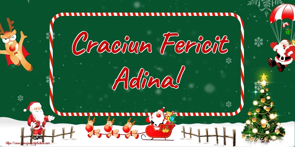 Felicitari de Craciun - Brazi & Mos Craciun & Reni | Craciun Fericit Adina!