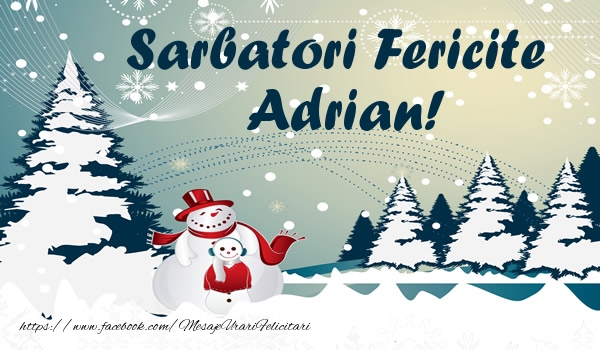 Felicitari de Craciun - ⛄ Brazi & Om De Zapada & Peisaje De Iarna | Sarbatori fericite Adrian!