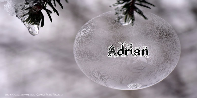 Felicitari de Craciun - Numele Adrian pe glob