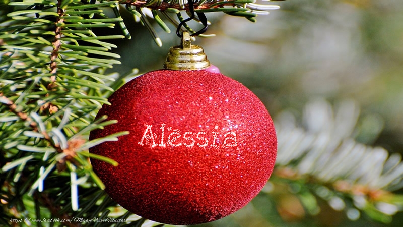 Felicitari de Craciun - Numele Alessia pe glob