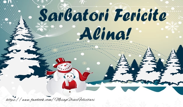 Felicitari de Craciun - ⛄ Brazi & Om De Zapada & Peisaje De Iarna | Sarbatori fericite Alina!