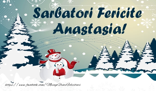 Felicitari de Craciun - ⛄ Brazi & Om De Zapada & Peisaje De Iarna | Sarbatori fericite Anastasia!