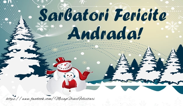 Felicitari de Craciun - ⛄ Brazi & Om De Zapada & Peisaje De Iarna | Sarbatori fericite Andrada!