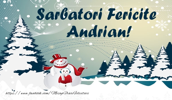 Felicitari de Craciun - ⛄ Brazi & Om De Zapada & Peisaje De Iarna | Sarbatori fericite Andrian!