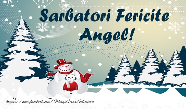 Felicitari de Craciun - ⛄ Brazi & Om De Zapada & Peisaje De Iarna | Sarbatori fericite Angel!