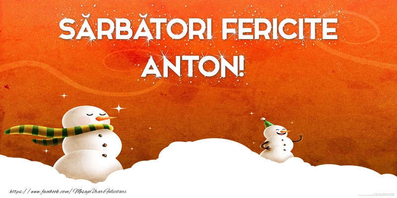Felicitari de Craciun - ⛄ Om De Zapada | Sărbători Fericite Anton!