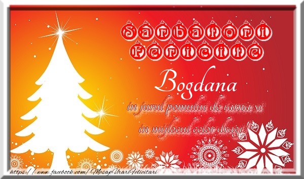 Felicitari de Craciun - Sarbatori fericite  in jurul pomului de iarna si in mijlocul celor dragi! Bogdana