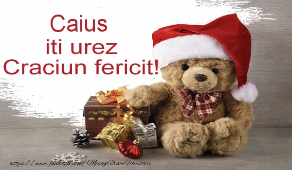 Felicitari de Craciun - Cadou & Ursuleti | Caius iti urez Craciun fericit!