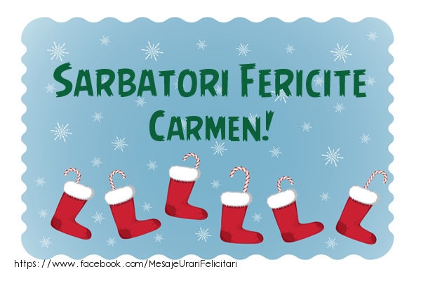 Felicitari de Craciun - Cizmulițe | Sarbatori fericite Carmen!
