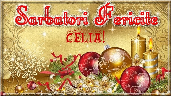 Felicitari de Craciun - Globuri | Sarbatori fericite Celia!
