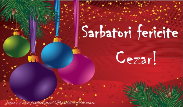 Felicitari de Craciun - Globuri | Sarbatori fericite Cezar!