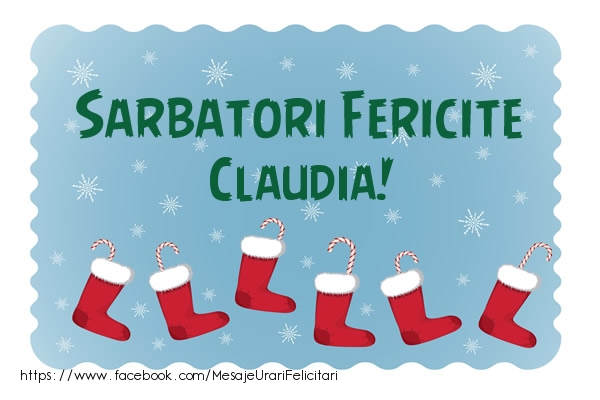 Felicitari de Craciun - Cizmulițe | Sarbatori fericite Claudia!