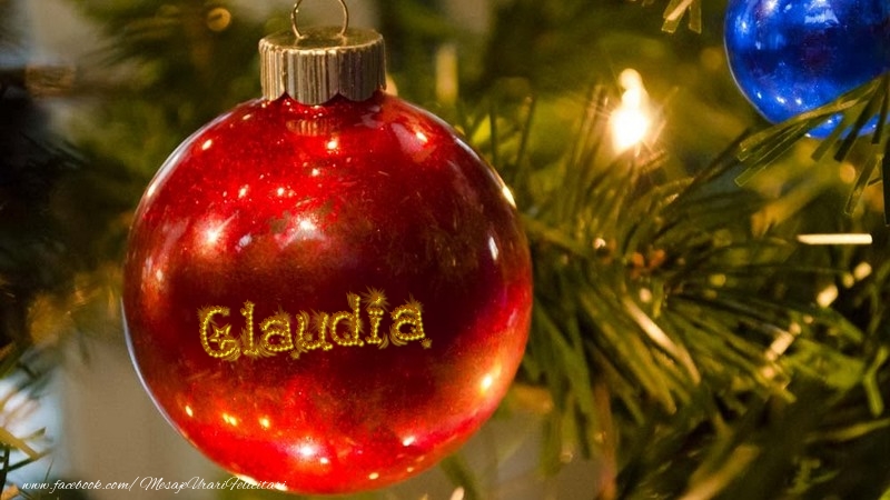 Felicitari de Craciun - Globuri | Nume pe glob Claudia