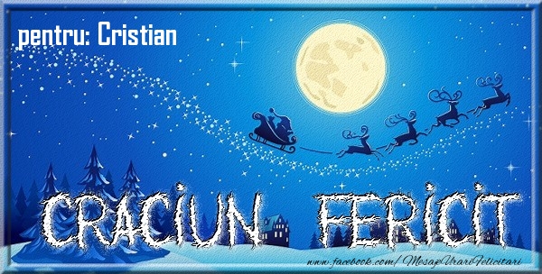 Felicitari de Craciun - Mos Craciun & Peisaje De Iarna | Pentru Cristian Craciun Fericit