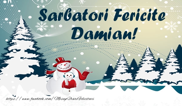 Felicitari de Craciun - ⛄ Brazi & Om De Zapada & Peisaje De Iarna | Sarbatori fericite Damian!
