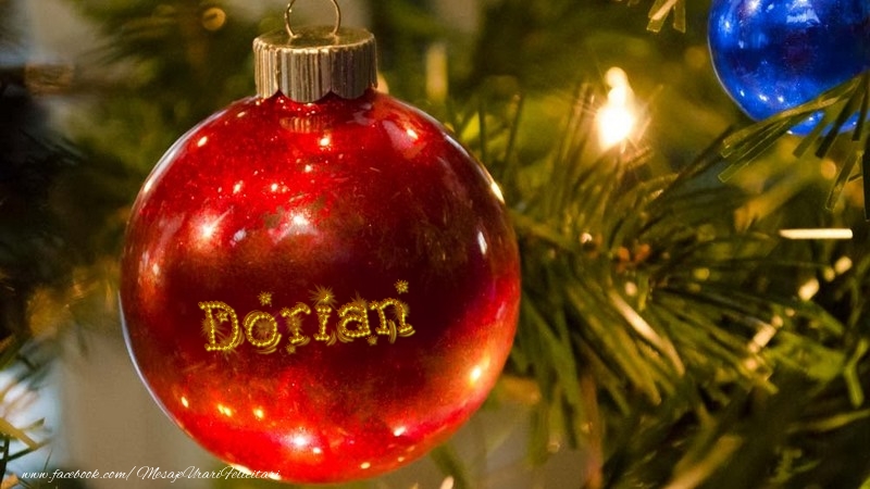 Felicitari de Craciun - Globuri | Nume pe glob Dorian