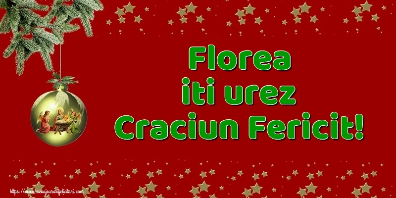 Felicitari de Craciun - Florea iti urez Craciun Fericit!