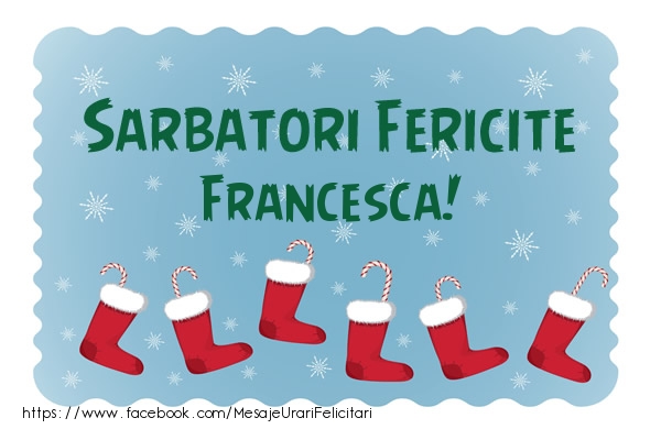 Felicitari de Craciun - Cizmulițe | Sarbatori fericite Francesca!