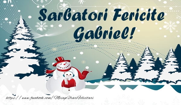 Felicitari de Craciun - ⛄ Brazi & Om De Zapada & Peisaje De Iarna | Sarbatori fericite Gabriel!