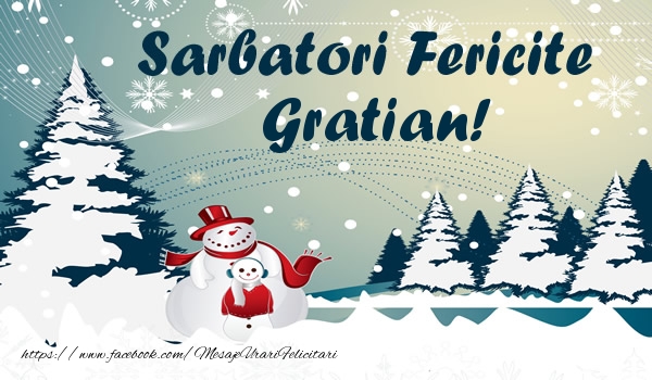 Felicitari de Craciun - ⛄ Brazi & Om De Zapada & Peisaje De Iarna | Sarbatori fericite Gratian!