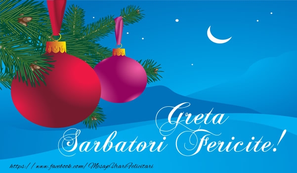 Felicitari de Craciun - Globuri | Greta Sarbatori fericite!