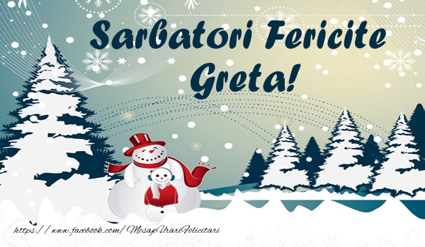 Felicitari de Craciun - ⛄ Brazi & Om De Zapada & Peisaje De Iarna | Sarbatori fericite Greta!