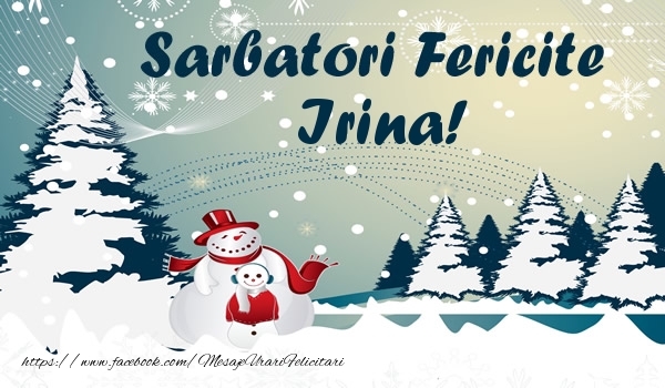 Felicitari de Craciun - ⛄ Brazi & Om De Zapada & Peisaje De Iarna | Sarbatori fericite Irina!
