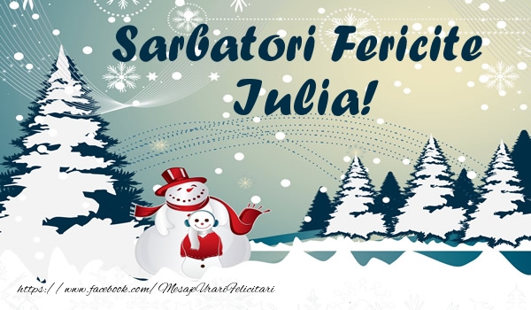 Felicitari de Craciun - ⛄ Brazi & Om De Zapada & Peisaje De Iarna | Sarbatori fericite Iulia!