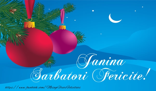 Felicitari de Craciun - Janina Sarbatori fericite!