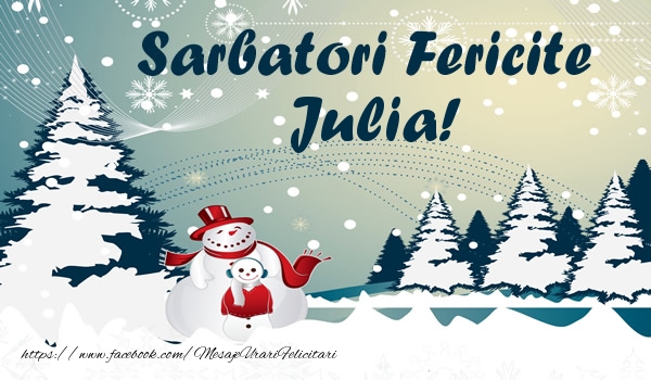 Felicitari de Craciun - ⛄ Brazi & Om De Zapada & Peisaje De Iarna | Sarbatori fericite Julia!