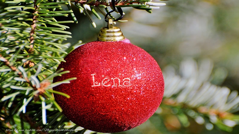 Felicitari de Craciun - Numele Lena pe glob