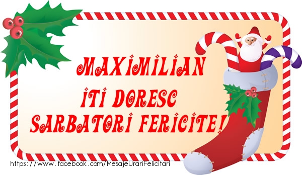 Felicitari de Craciun - Maximilian Iti Doresc Sarbatori Fericite!