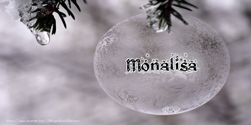Felicitari de Craciun - Numele Monalisa pe glob