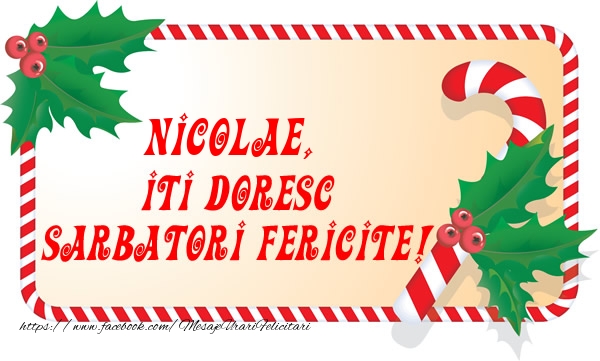 Felicitari de Craciun - Nicolae Iti Doresc Sarbatori Fericite!