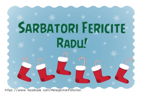 Felicitari de Craciun - Cizmulițe | Sarbatori fericite Radu!