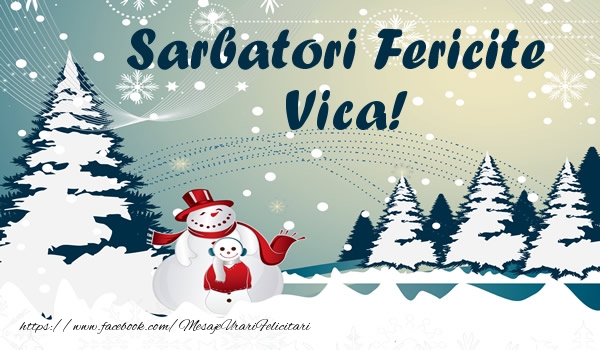 Felicitari de Craciun - ⛄ Brazi & Om De Zapada & Peisaje De Iarna | Sarbatori fericite Vica!