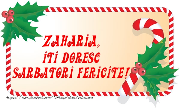 Felicitari de Craciun - Zaharia Iti Doresc Sarbatori Fericite!