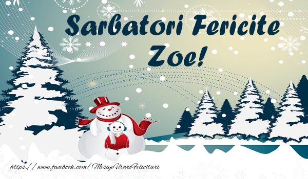 Felicitari de Craciun - ⛄ Brazi & Om De Zapada & Peisaje De Iarna | Sarbatori fericite Zoe!