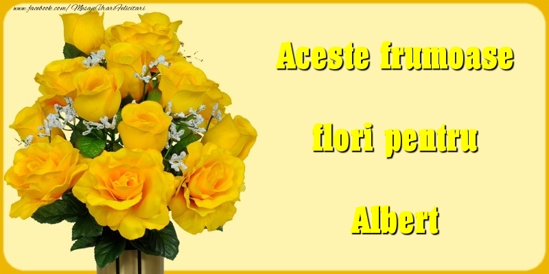Felicitari Diverse - Aceste frumoase flori pentru Albert