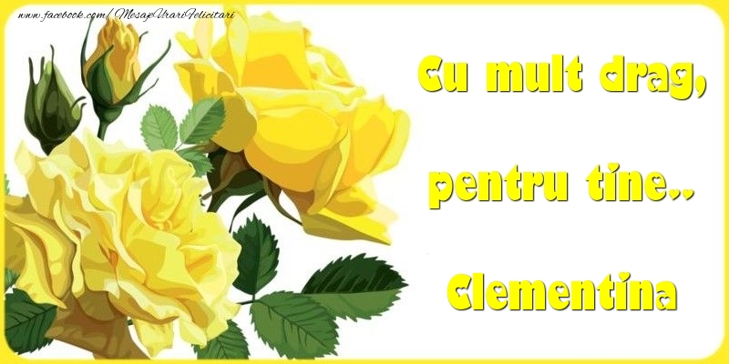 Felicitari Diverse - Trandafiri | Cu mult drag, pentru tine.. Clementina