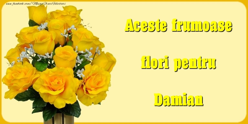 Felicitari Diverse - Aceste frumoase flori pentru Damian