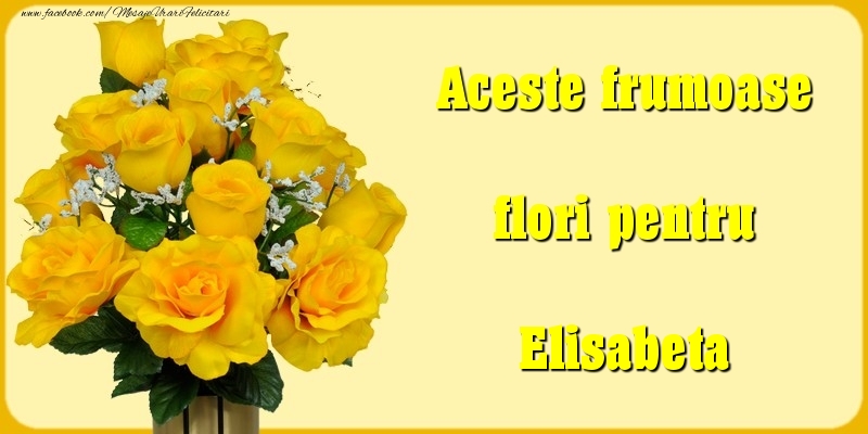 Felicitari Diverse - Aceste frumoase flori pentru Elisabeta