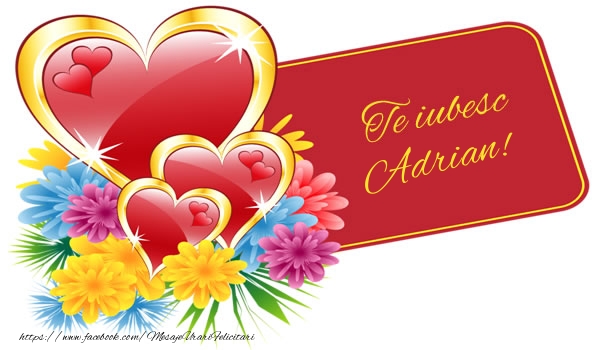 Felicitari de dragoste - ❤️❤️❤️ Flori & Inimioare | Te iubesc Adrian!