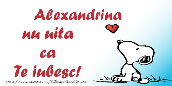 Felicitari de dragoste - Haioase | Alexandrina nu uita ca Te iubesc!