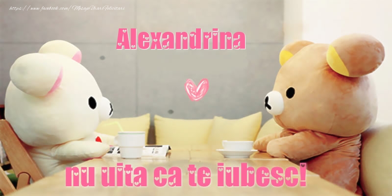 Felicitari de dragoste - Ursuleti | Alexandrina, nu uita ca te iubesc!