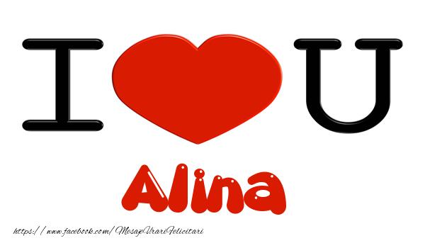 Felicitari de dragoste -  I love you Alina