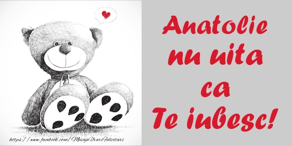 Felicitari de dragoste - Ursuleti | Anatolie nu uita ca Te iubesc!