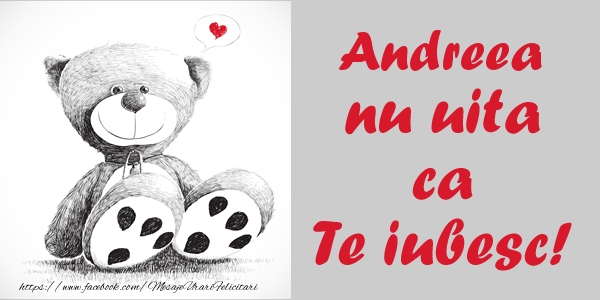 Felicitari de dragoste - Andreea nu uita ca Te iubesc!