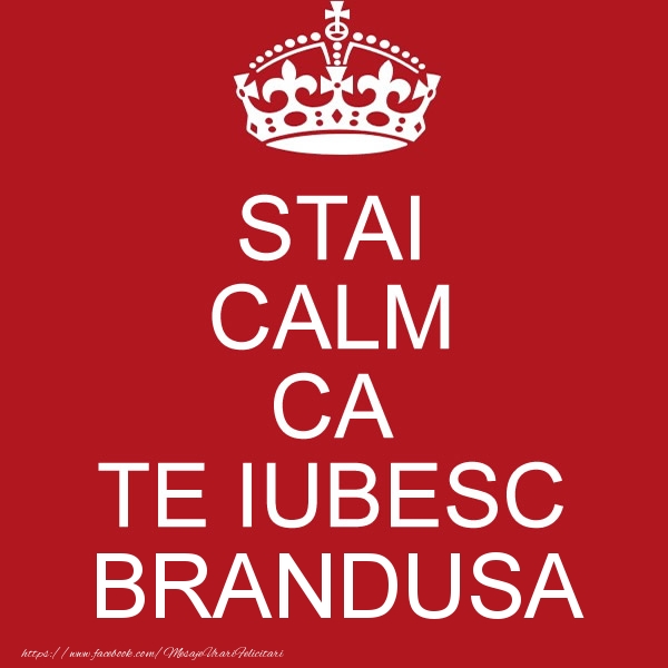 Felicitari de dragoste - Haioase | STAI CALM CA TE IUBESC Brandusa!